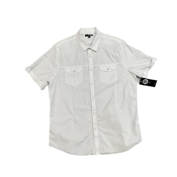 Murano Button-Up White Short Sleeve slim fit - Picture 1 of 3